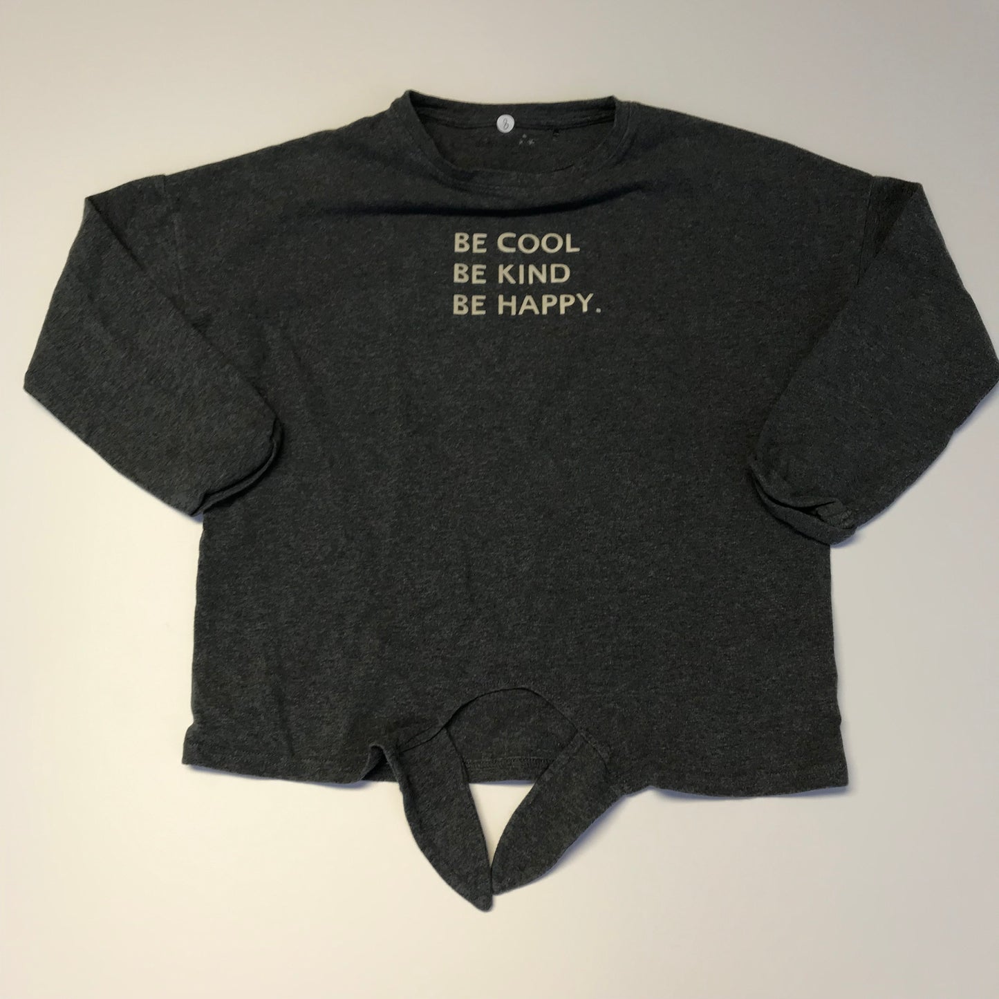 Be Cool Black Cropped Long Sleeve T-Shirt Age 8