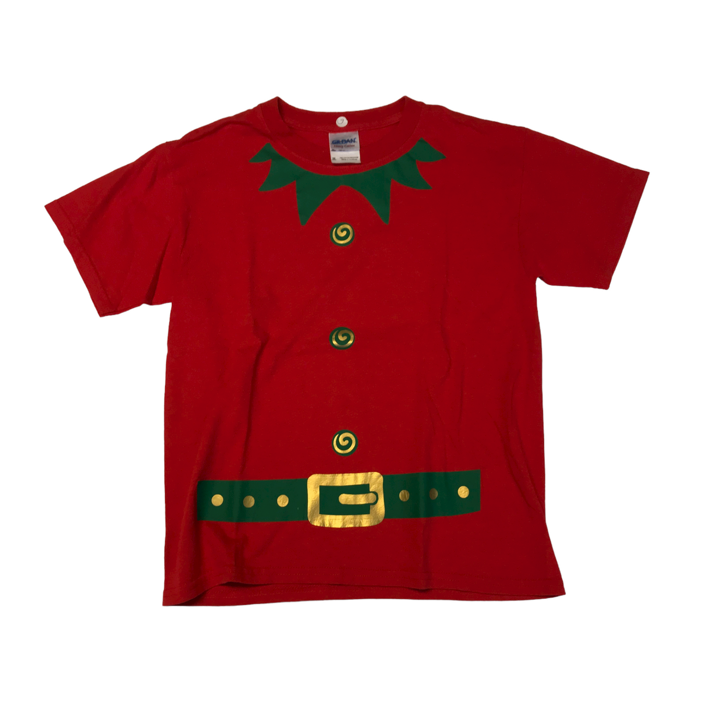 Gildan Red Elf Christmas T-shirt Age 9
