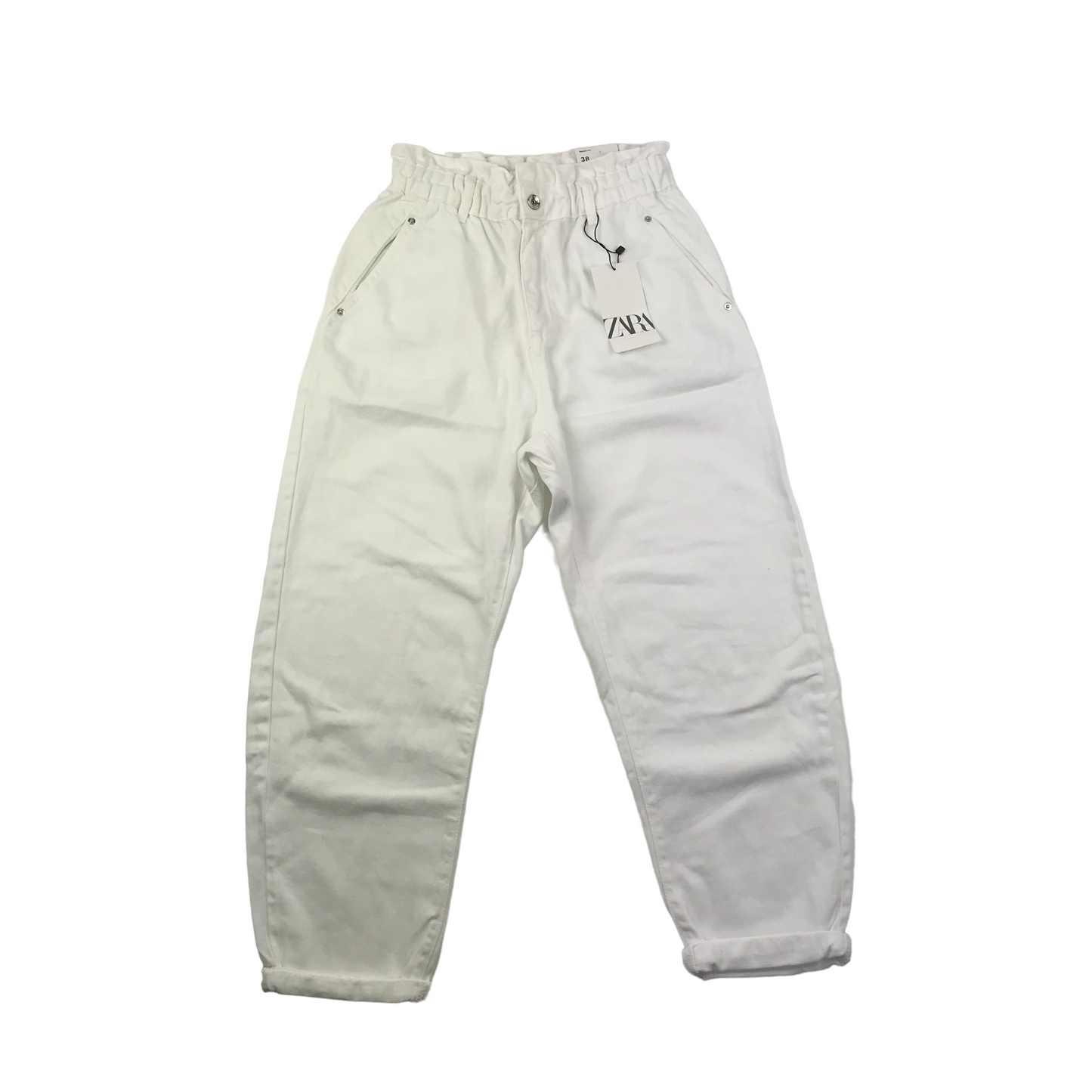 Zara White Baggy Jeans Women's EUR Size 38
