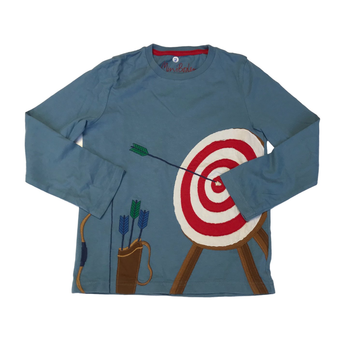 Mini Boden Cross Bow Target Long Sleeve T-Shirt Age 7