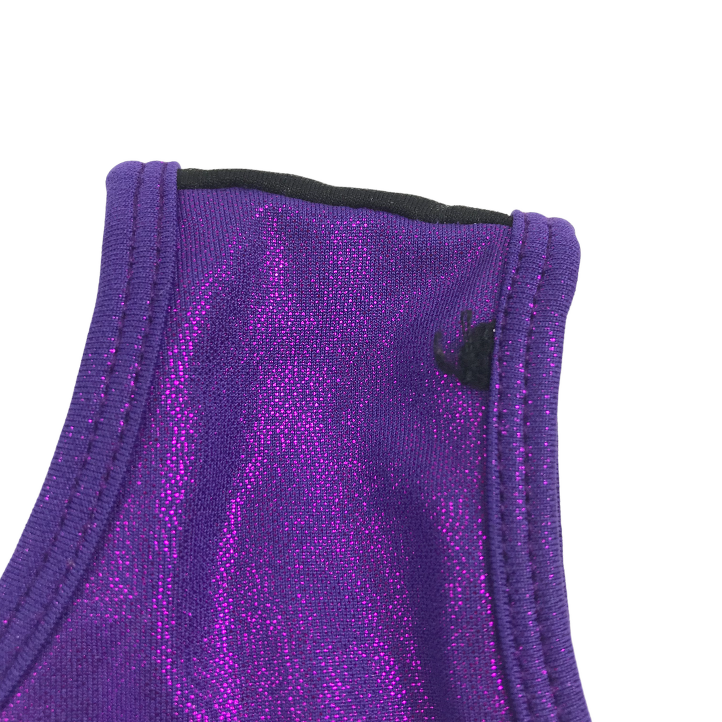 Black and Purple Short Leg Unitard Age 12-14