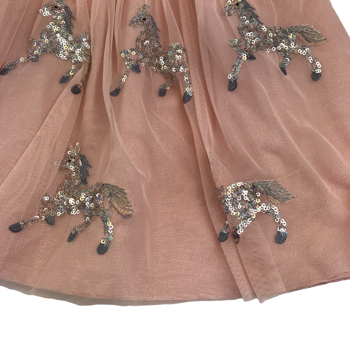 Monsoon Light Pink Sequin Unicorn Tulle Skirt Age 9