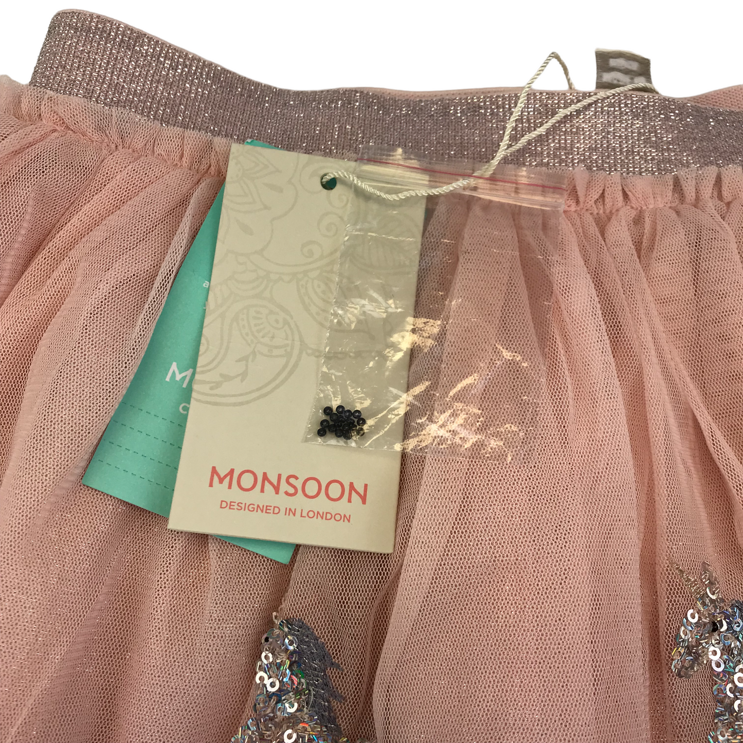 Monsoon Light Pink Sequin Unicorn Tulle Skirt Age 9