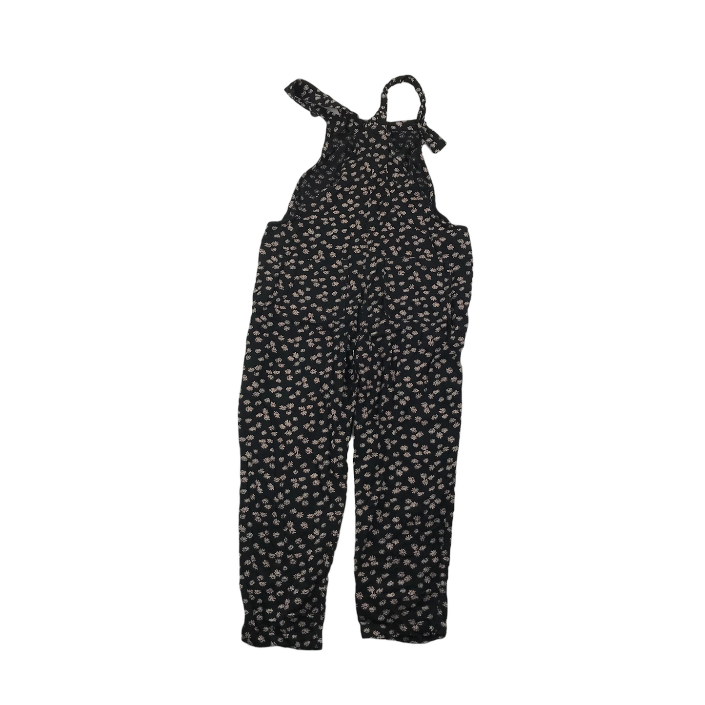 Next Black and Beige Floral Dungarees Age 8