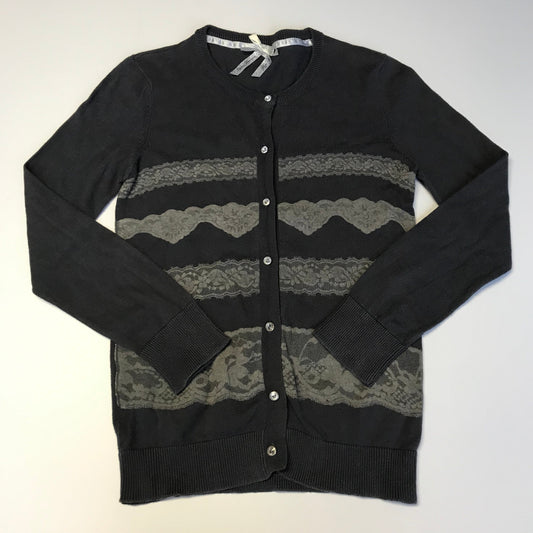 Young Dimensions Charcoal Grey Lace Detail Cardigan Age 10