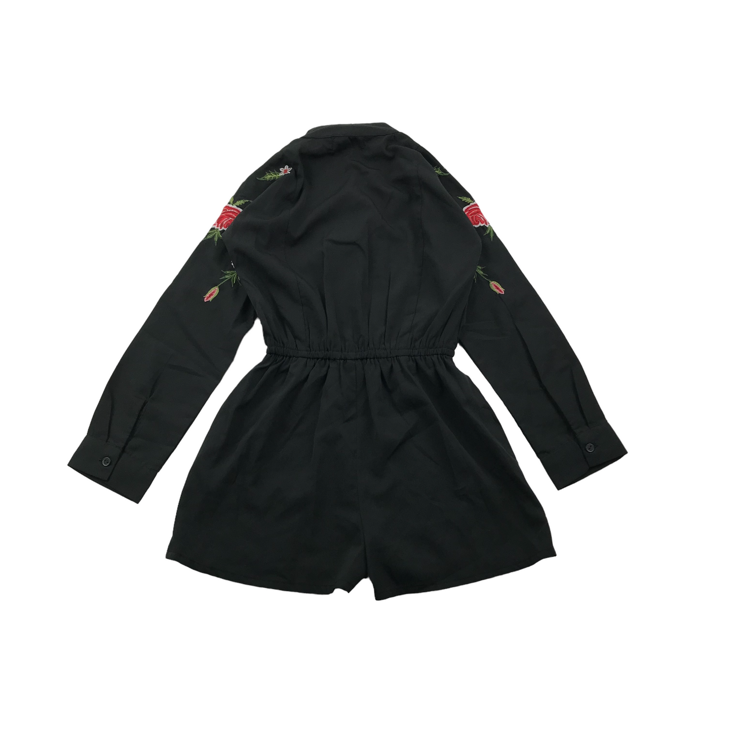 Boohoo Black Embroidered Sleeve Playsuit Age 5