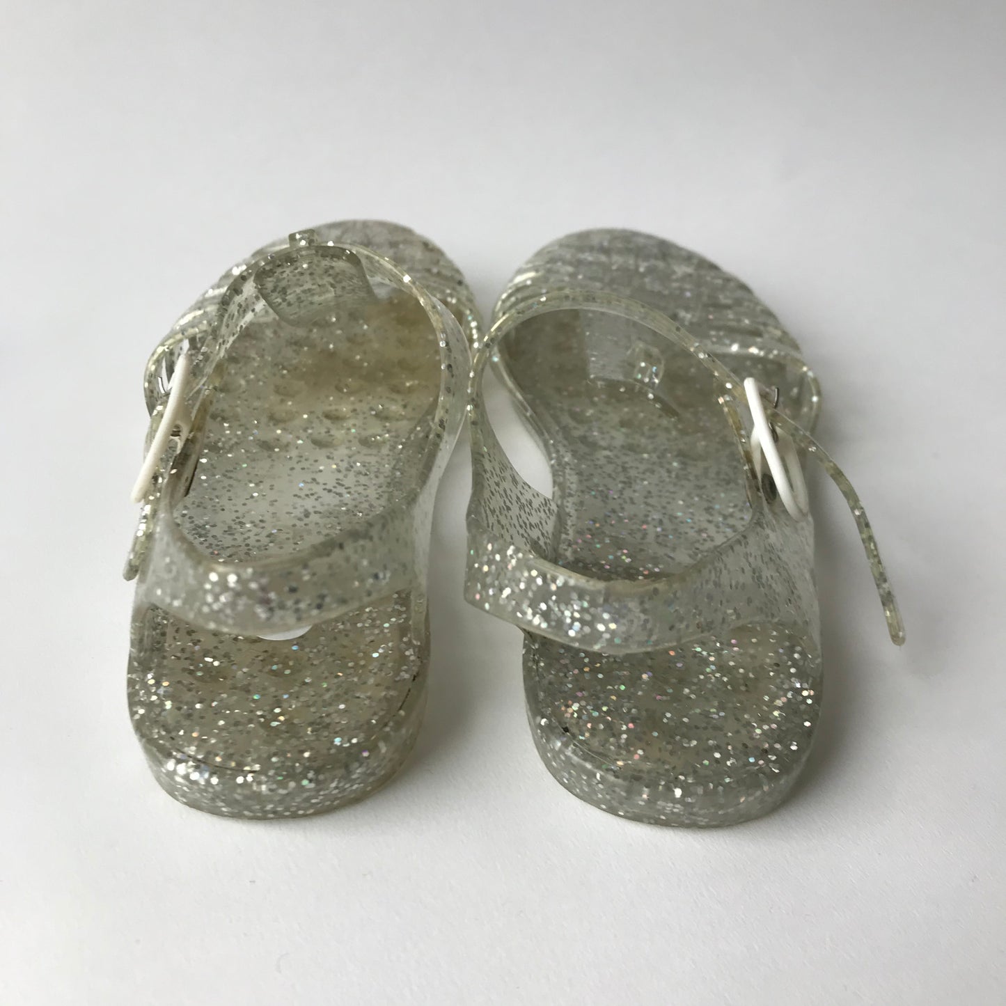 Glittery Silver Jelly Sandals Shoe size 13 (jr)