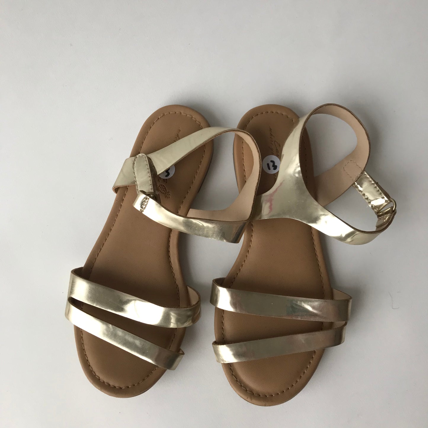 Sandals - Golden - Shoe Size 13 (jr)
