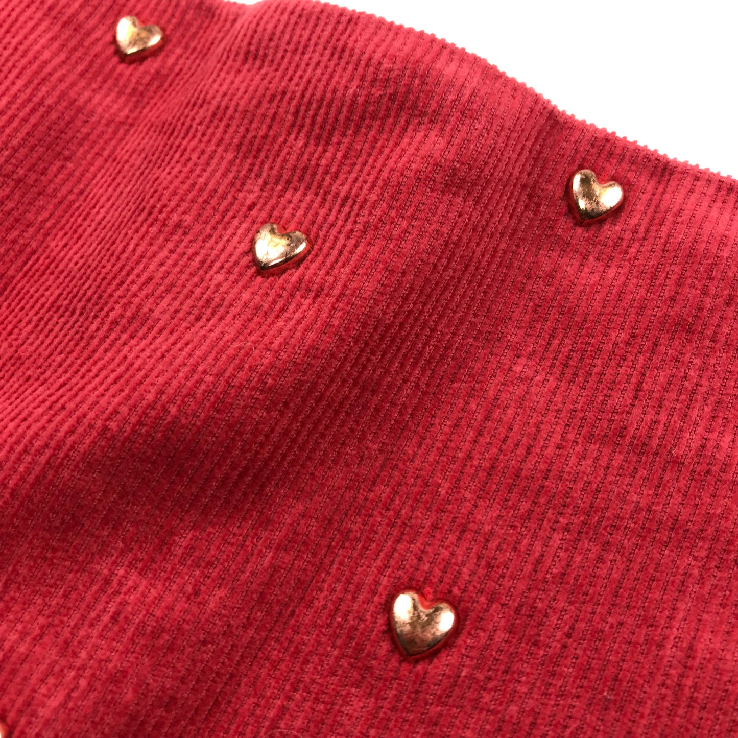 M&S Red Corduroy Love Heart Skirt with Frilled Hem Age 6