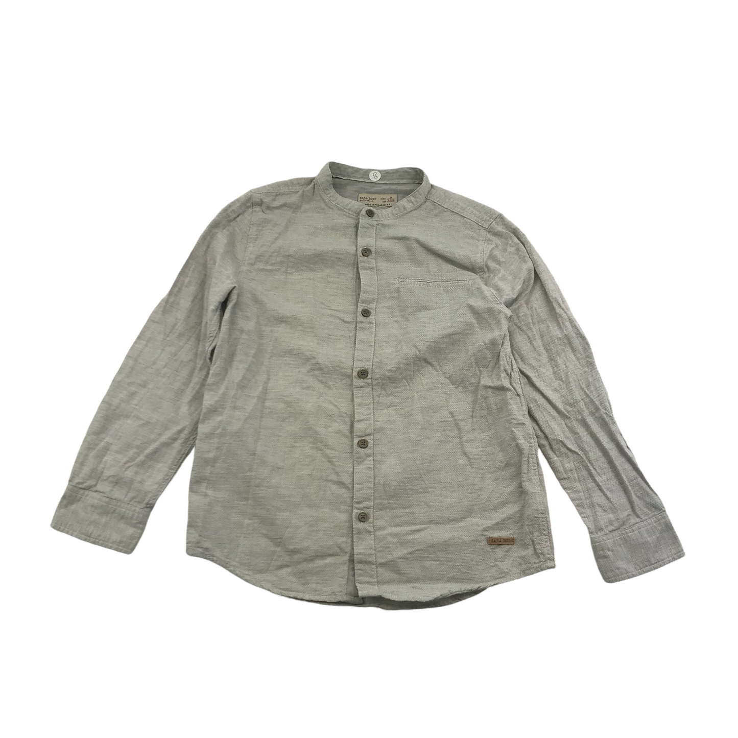 Zara Grey Collarless Polo Shirt Age 8