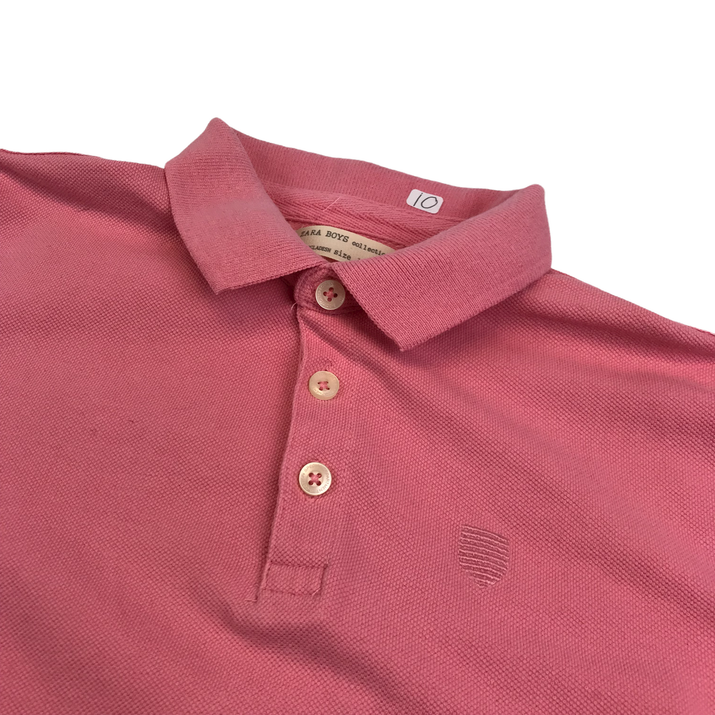 Zara Salmon Pink Polo Shirt Age 10