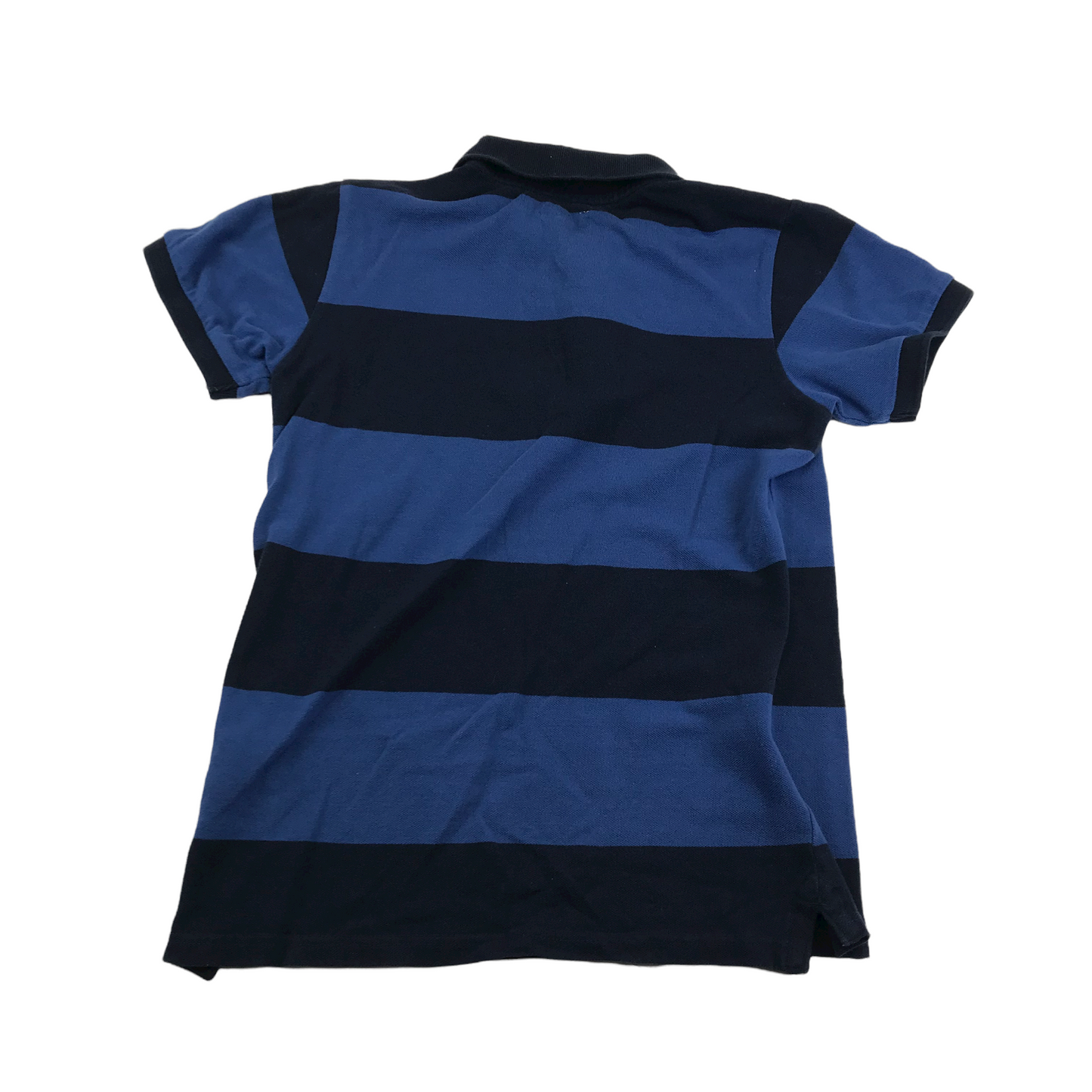 H&M Navy and Blue Stripy Polo Shirt Age 12