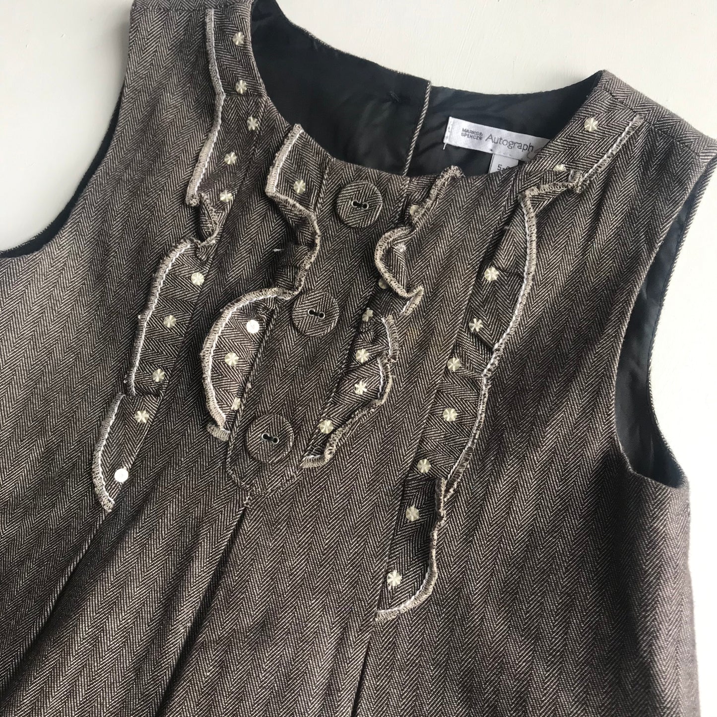 Dress - Greyish Brown Pinafore - Age 5
