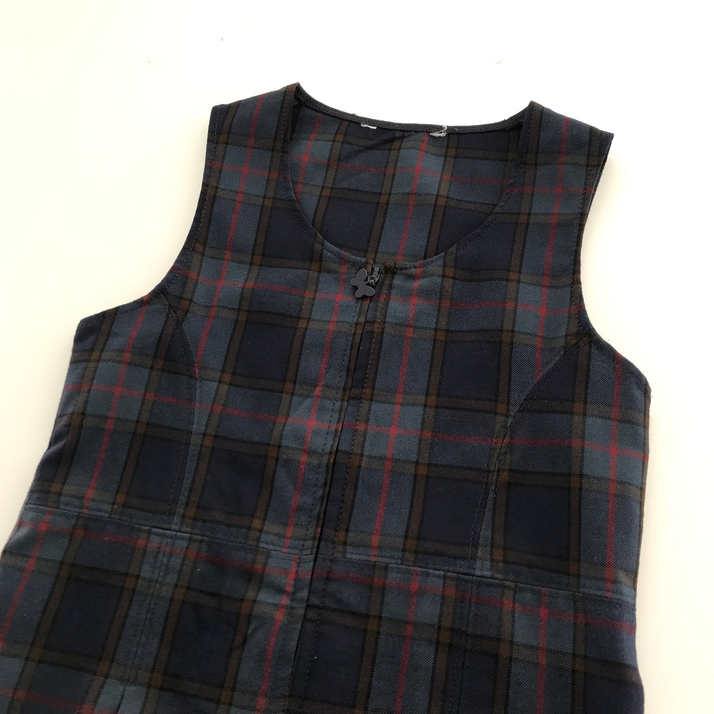 Navy Blue A-line Tartan Pinafore Age 7