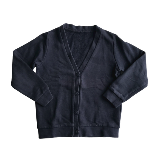 Navy Blue and brown School Jersey Cardigan