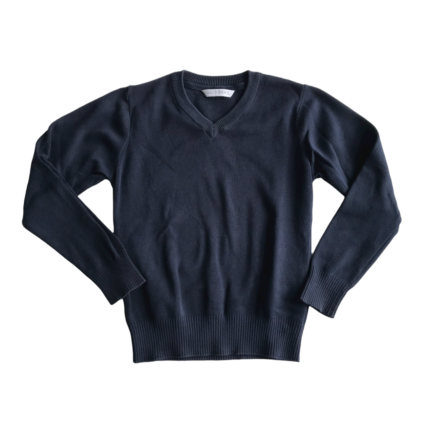Navy blue v-neck school jumper