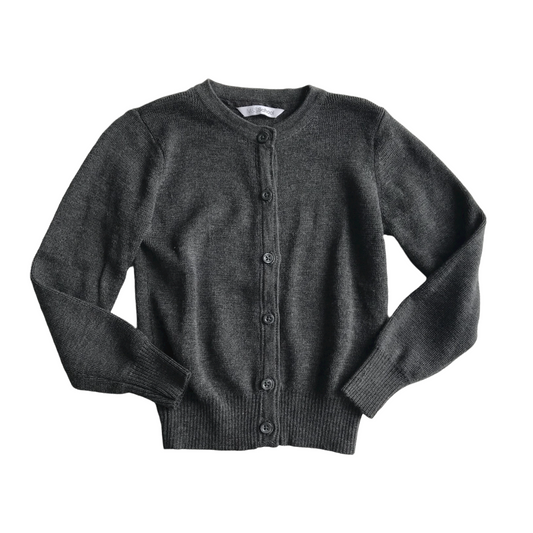 Dark Grey School Crewneck Cardigan