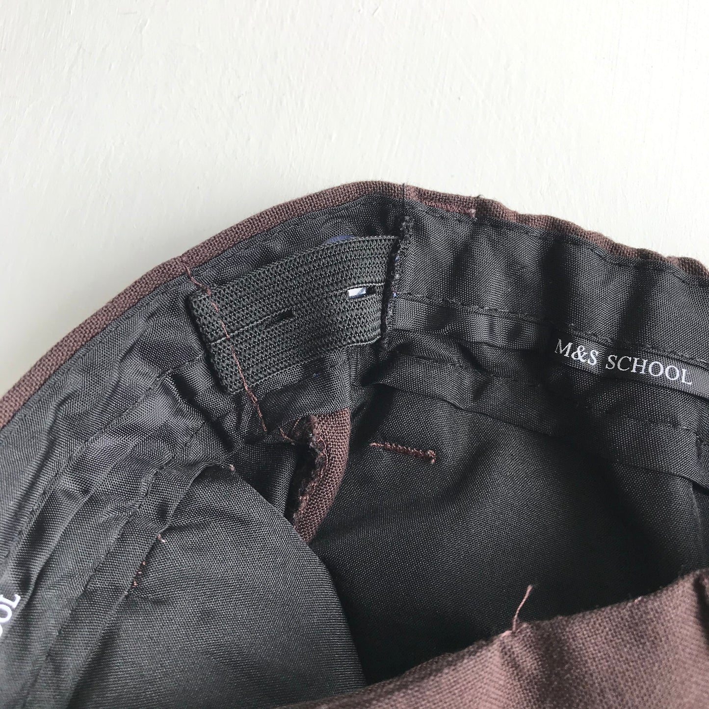 Brown School Trousers with Adjustable Waist