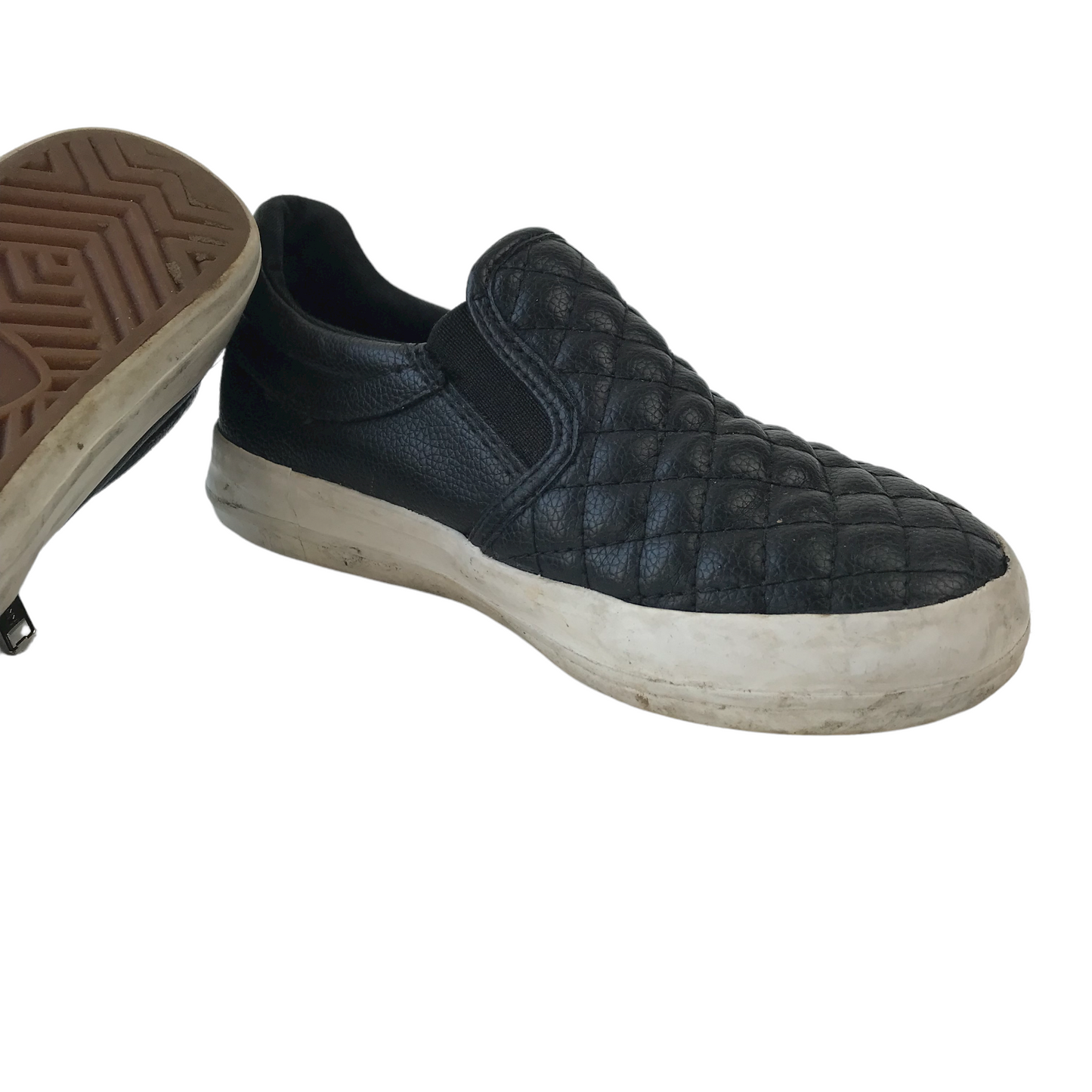 Next Black Quilted Plimsolls Shoe Size 12 (jr)