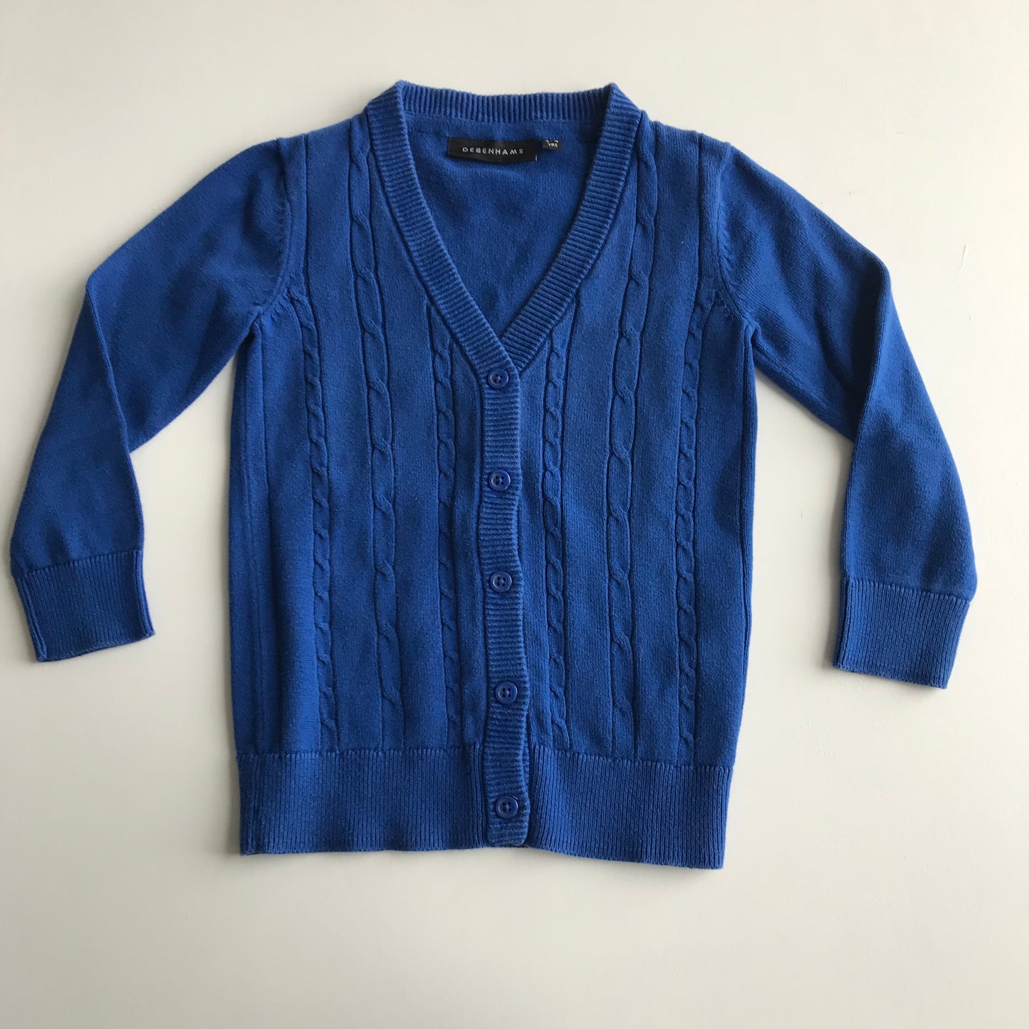 Royal blue cable knit school cardigan