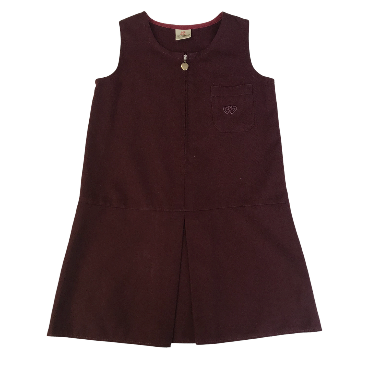 Burgundy A-line School Pinafore