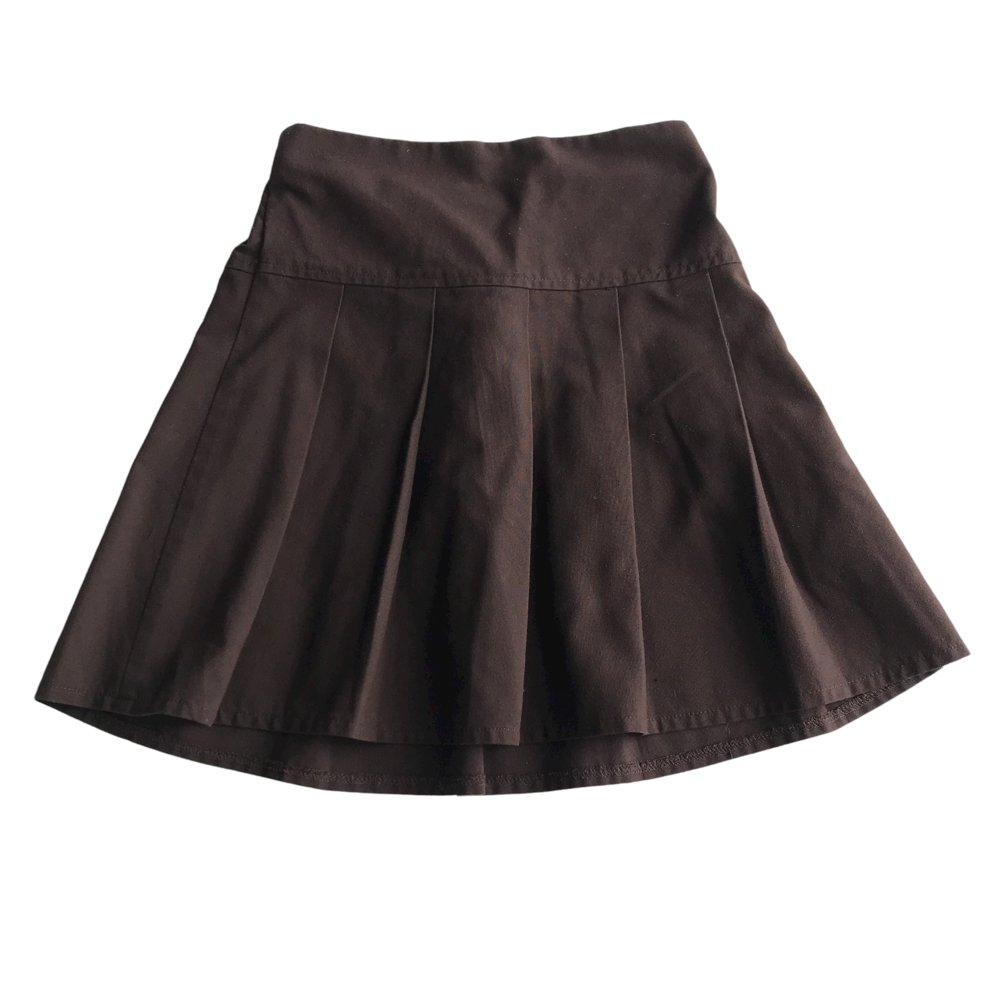 Brown School Skirt with Pleats