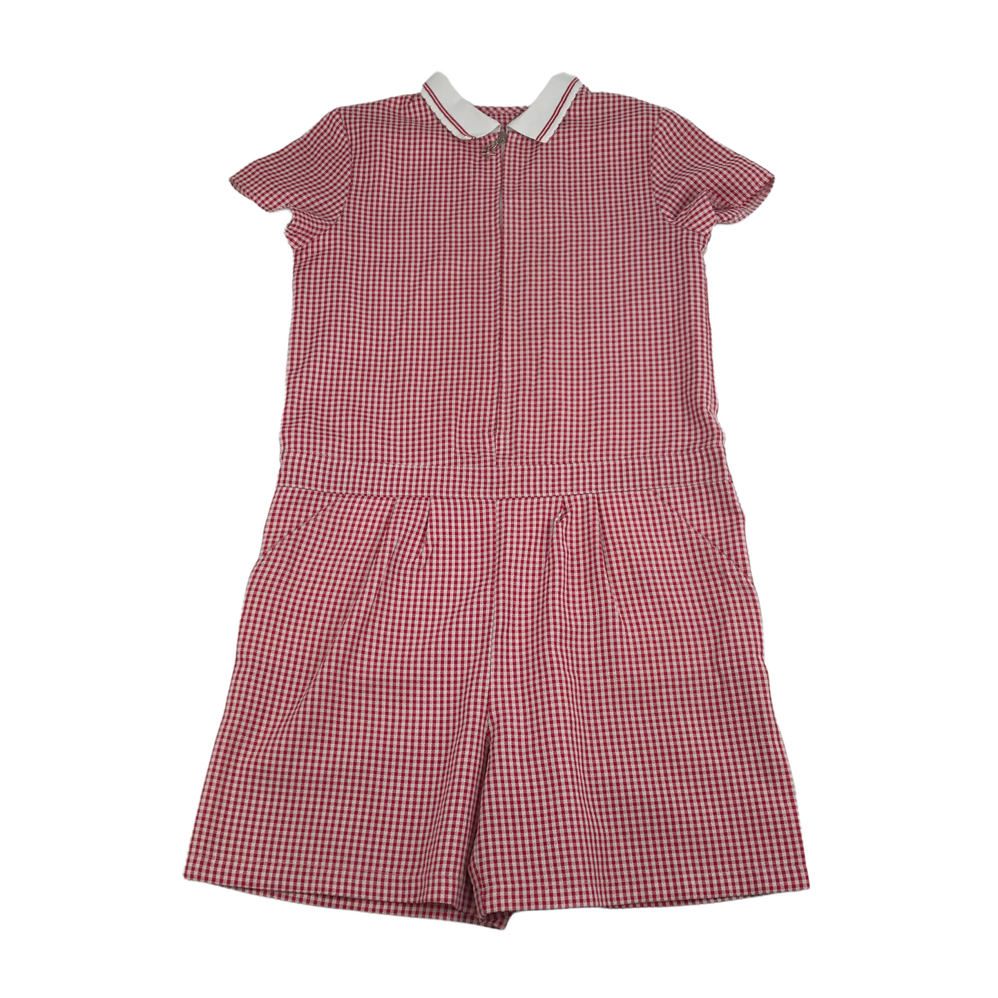 George Red School Gingham Summer Jumpsuit Age 9