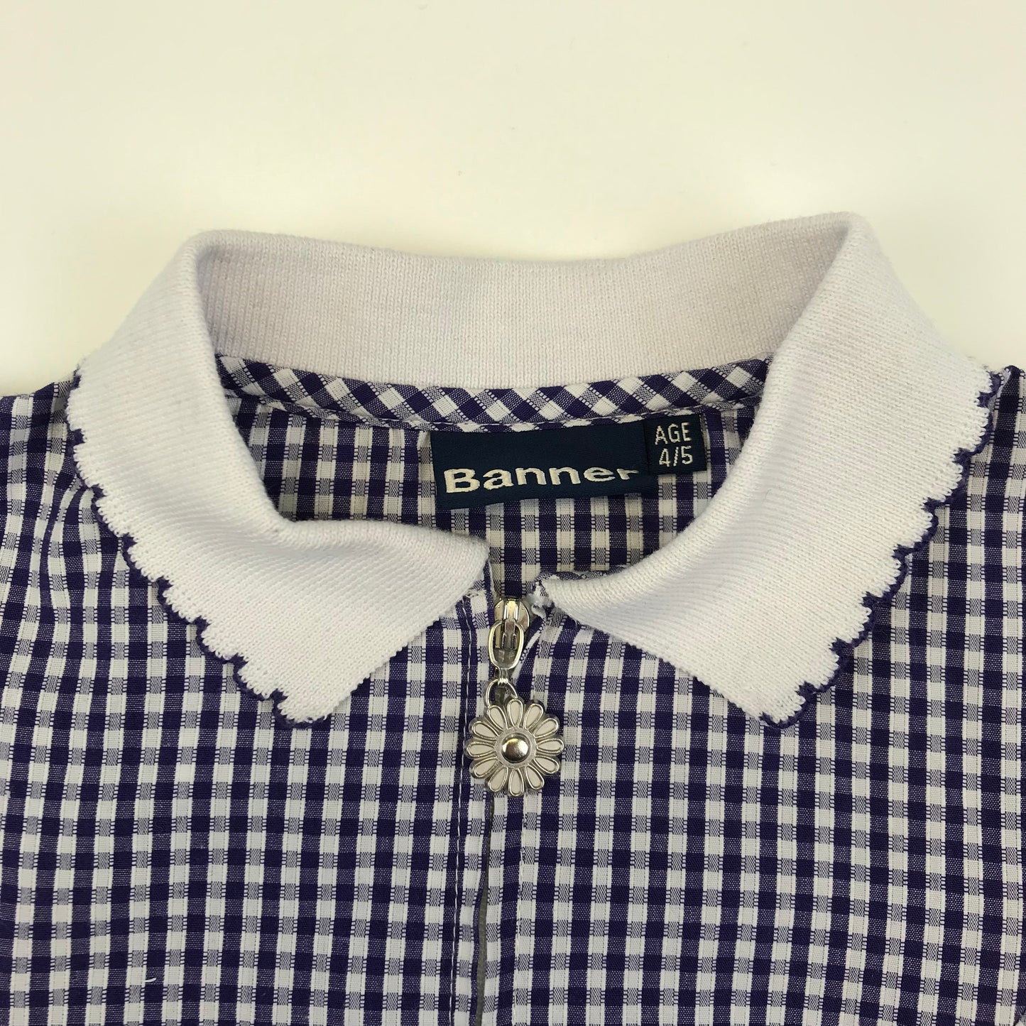 Banner Purple School Summer Gingham A-line Dress with Zip Age 4