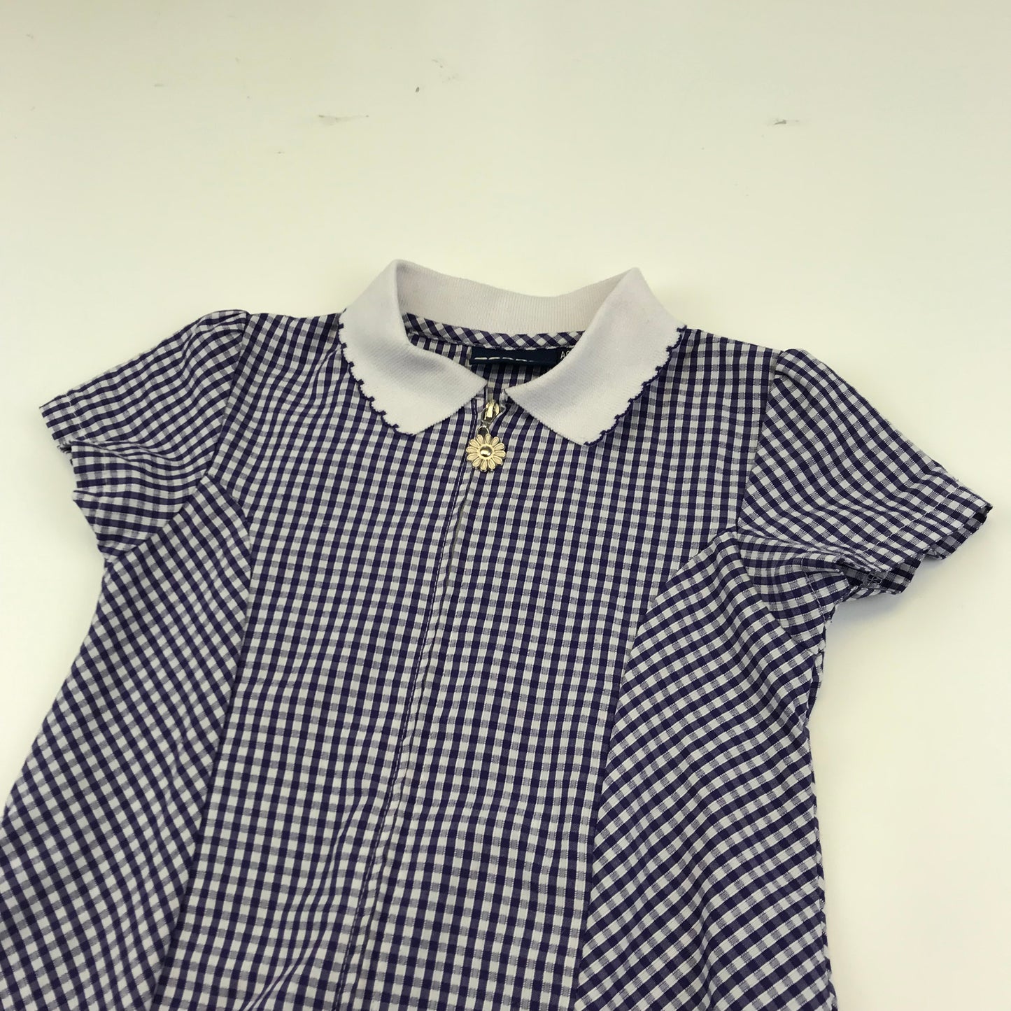 Banner Purple School Summer Gingham A-line Dress with Zip Age 4