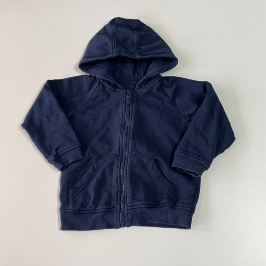 Plain Navy Blue Full Zipper Hoodie