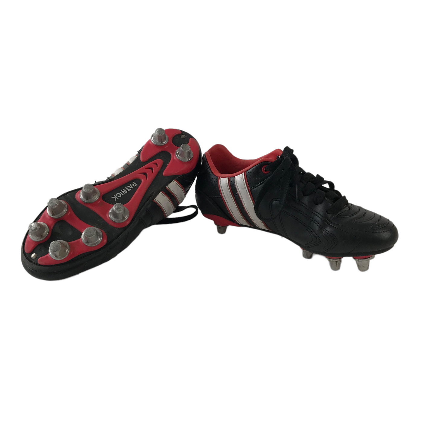 Patrick Black and Red Rugby Boots Size UK 3