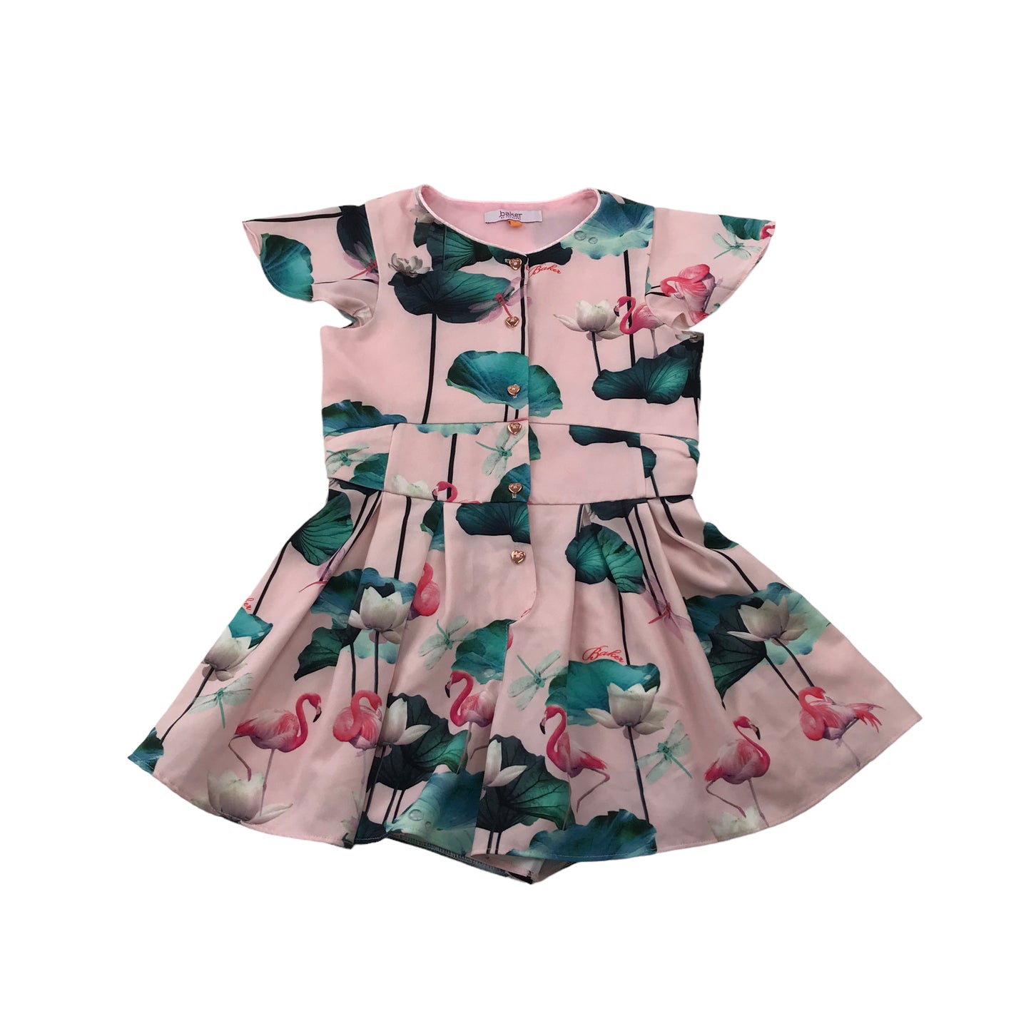 Ted Baker Light Pink Flamingo Playsuit Age 7