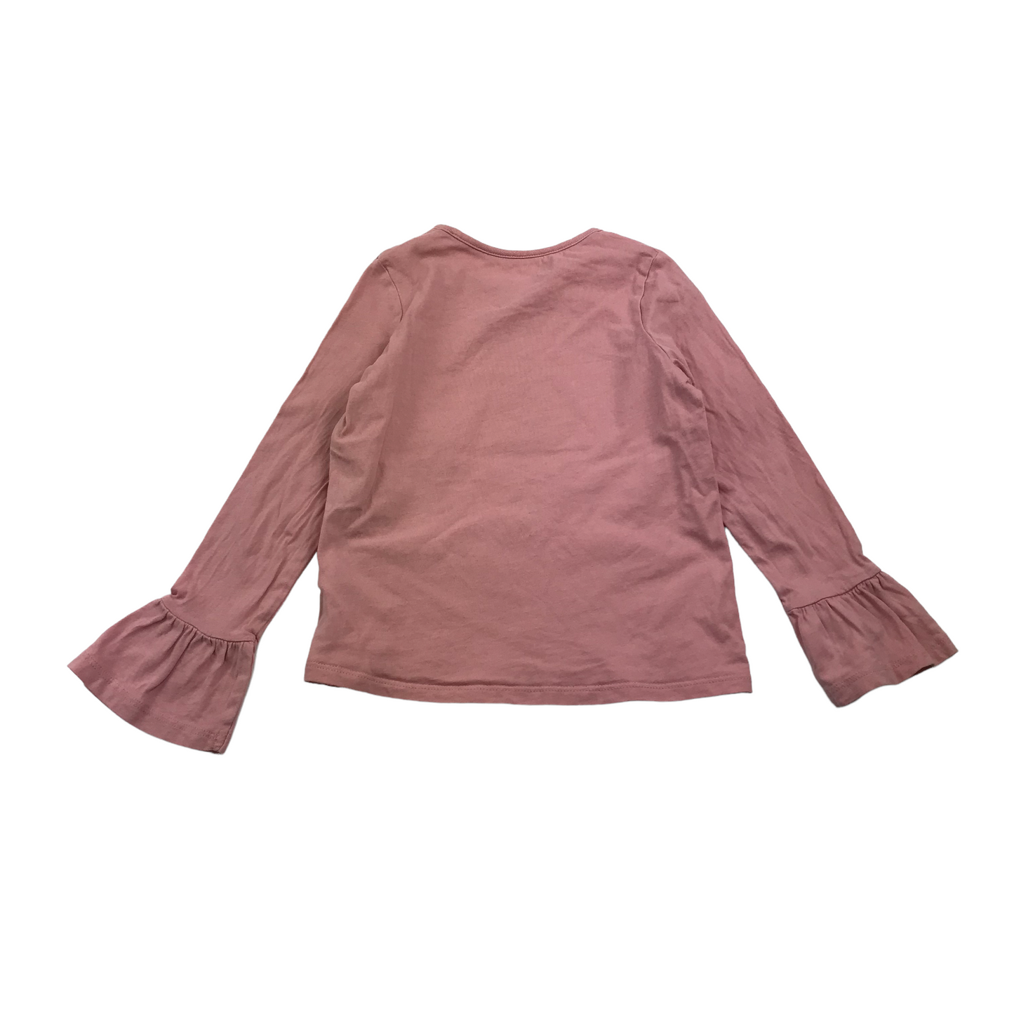 M&S Pink Frilled Sleeve Owl T-shirt Age 5