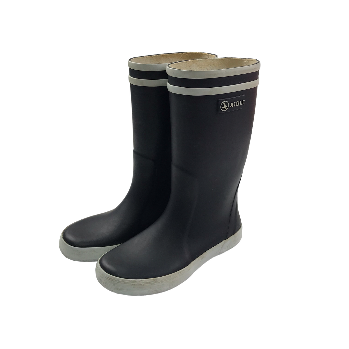 Aigle Lolly Pop Black Wellies Shoe Size 11.5 junior