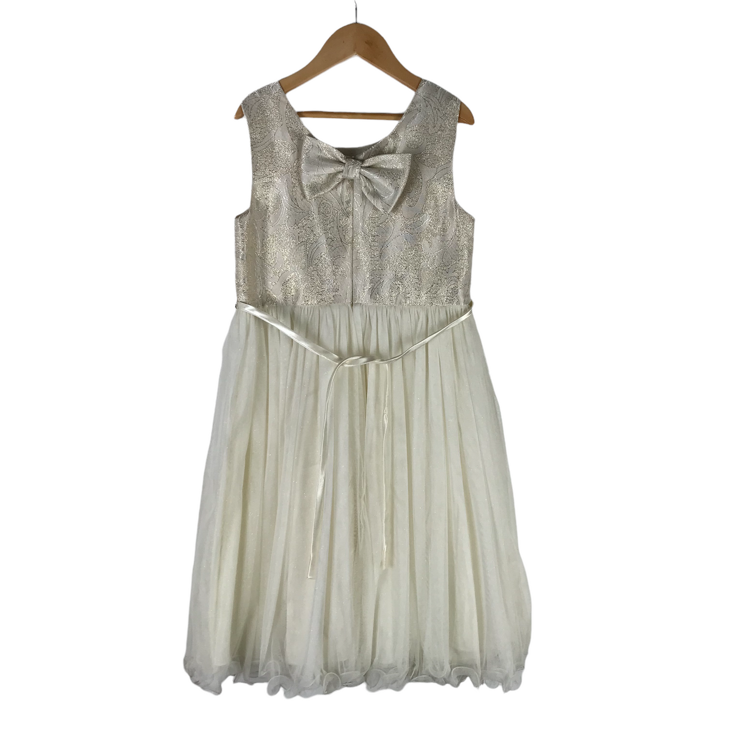 American Princess Natural White and Gold Formal Dress Age 7