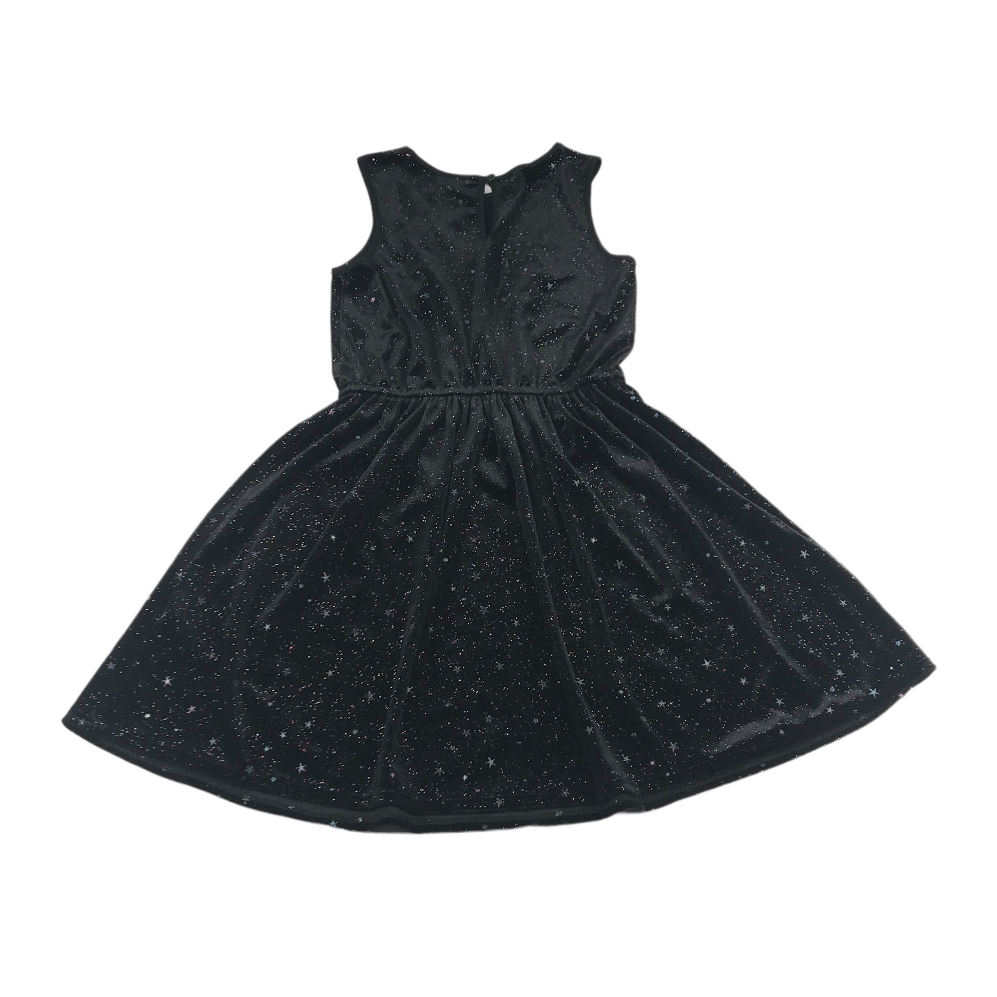 Bluezoo Black Velvet Silver Star Dress Age 9