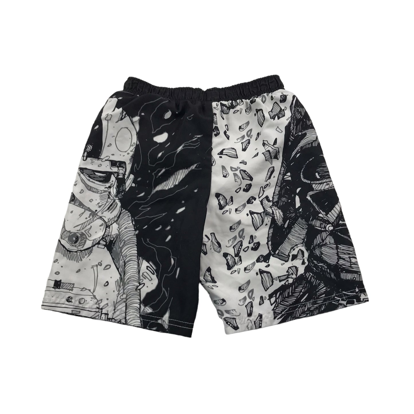 Black and White Star Wars Swim Trunks Age 5-6
