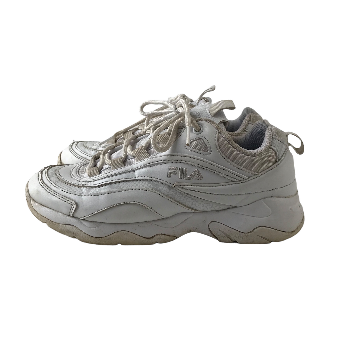 Fila trainers shoe size UK 5 white with laces
