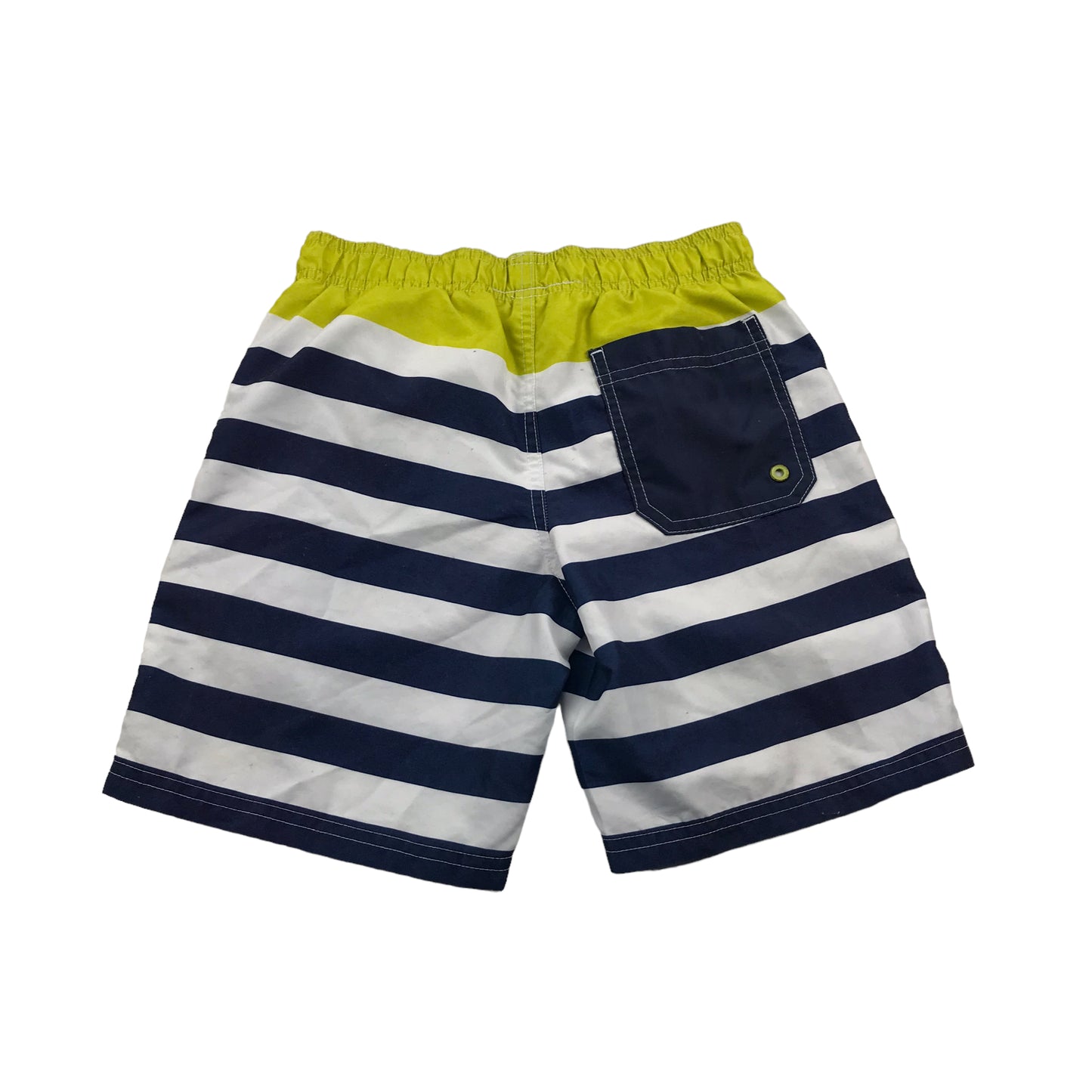 Lee Cooper Navy Stripy and Yellow Swim Trunks Age 7