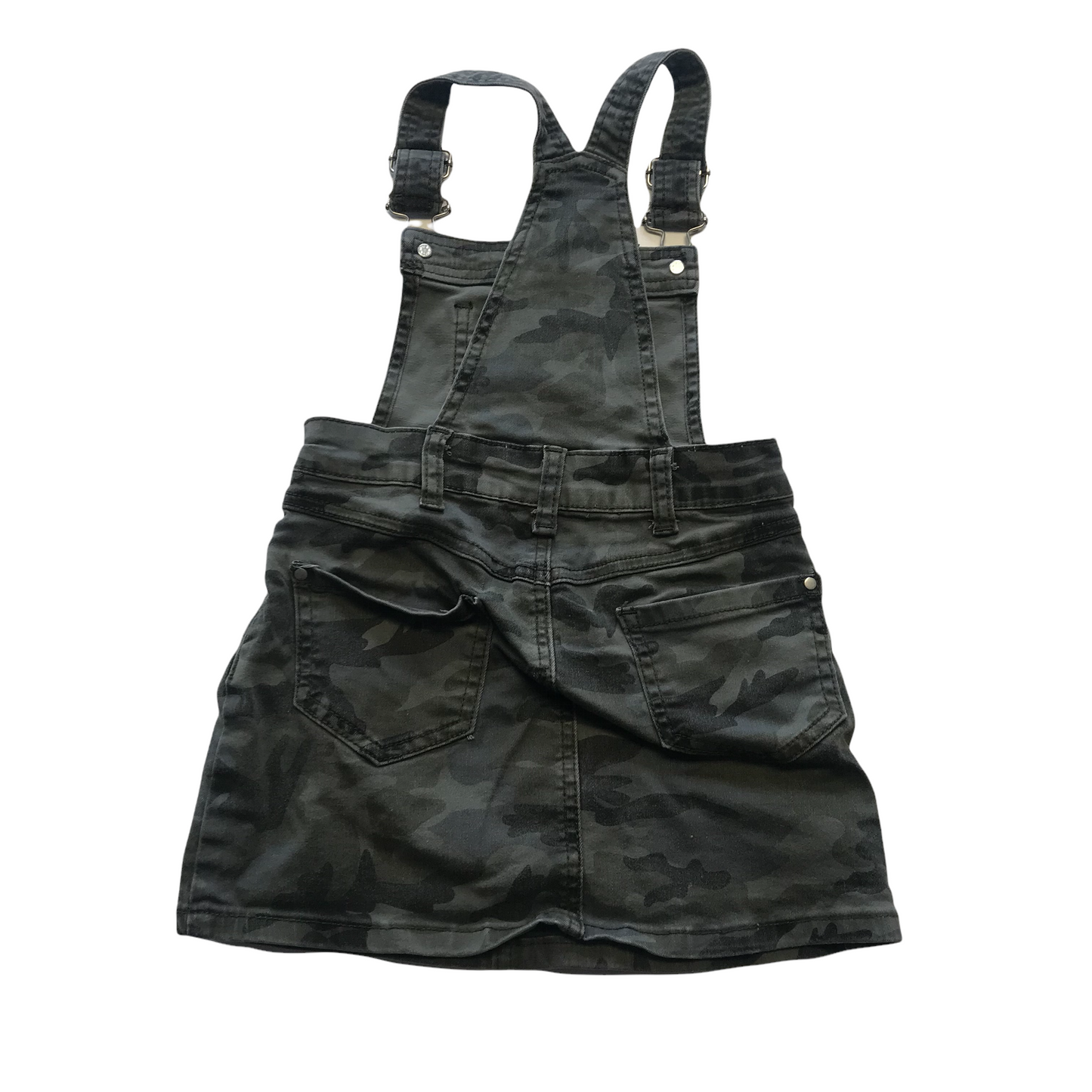 George Greyish Green Camo Dungaree Dress Age 4