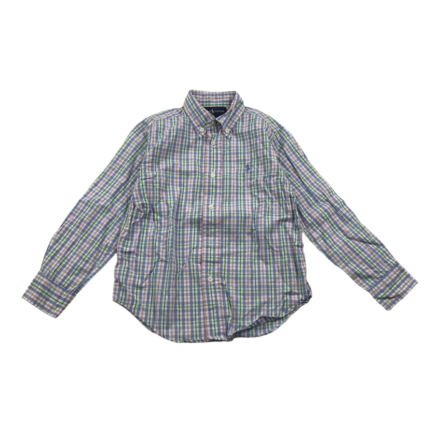 RL Light Blue Checked Shirt Age 5