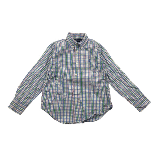 RL Light Blue Checked Shirt Age 5