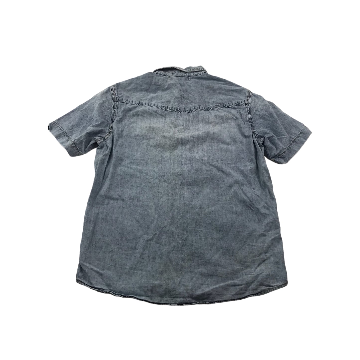 H&M Blue Denim Short Sleeve Shirt Men's Size M