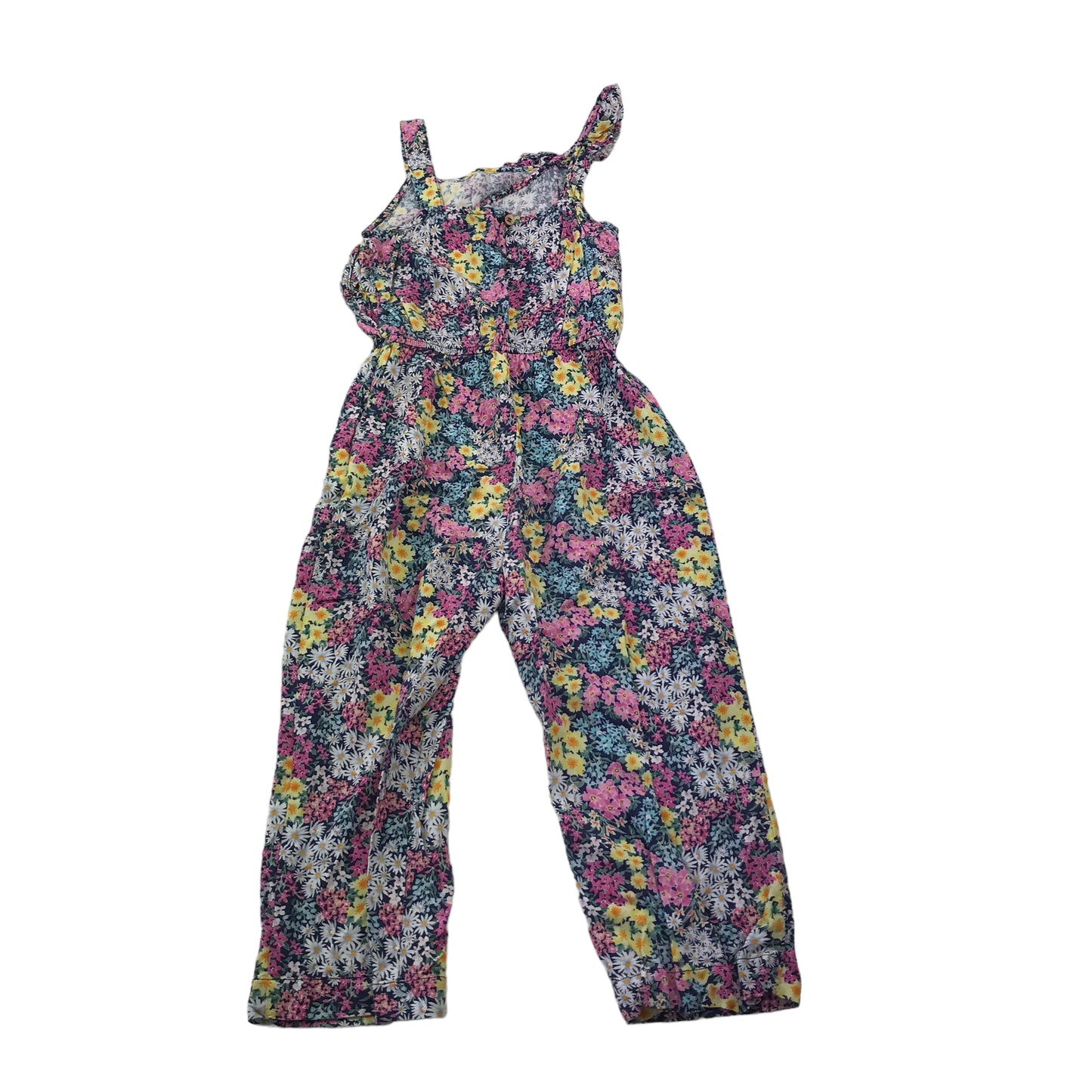 Tu Navy Floral Jumpsuit Age 7