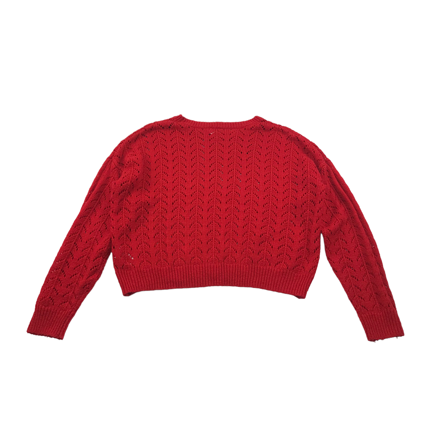 H&M Red Knitted Crop Jumper Women's Size M