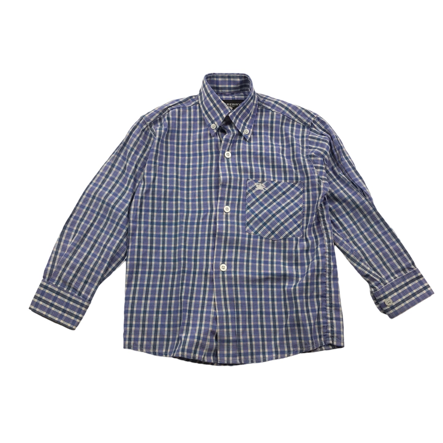 Blue and White Checked Shirt Age 5-6