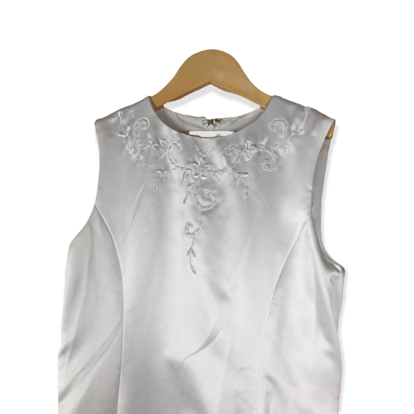 Little People White Embroidery Detailed Formal Dress Age 10