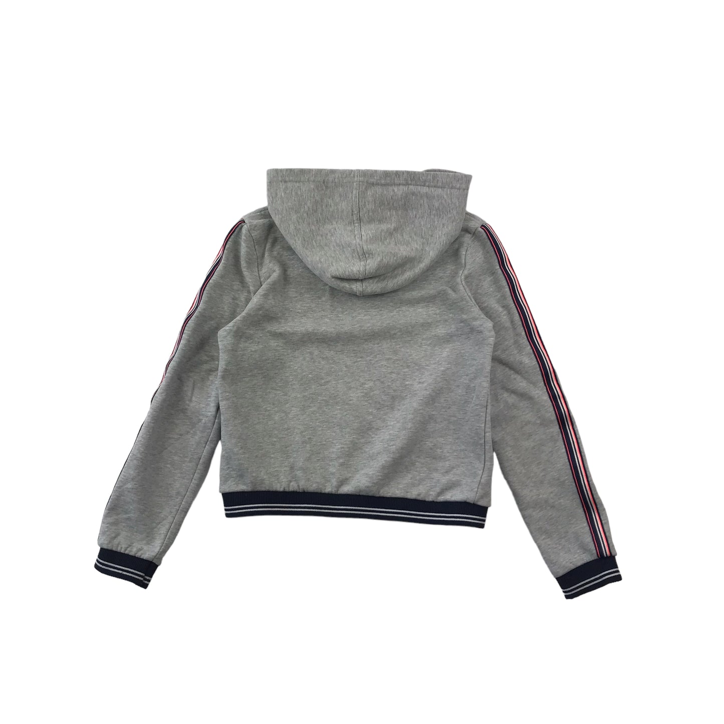 Staccato Grey Plain Striped Arms Hoodie Age 10