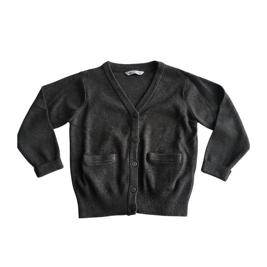 Dark Grey School Cardigan with Pockets
