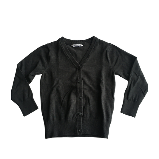 Dark Grey School V-neck Cardigan